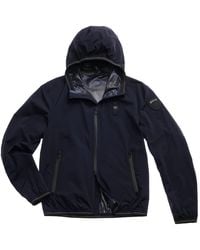 Blauer - Jassen ,Blauw ,Polyester Korte Gestreepte Jas - Lyst