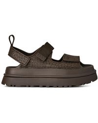UGG - Schoenen ,Bruin ,Polyester Goldenglow Embossed Slide - Lyst