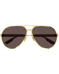 Gucci - Vintage piloten sonnenbrille mit metallbügeln - Lyst