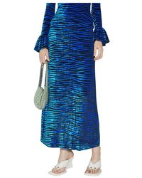 Rabanne - Rokken ,Blauw ,Fluwelen Rok Met Zebraprint - Lyst