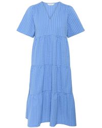 Part Two - Kleedjes ,Blauw ,Katoen Pam Pw Lange Jurk - Lyst