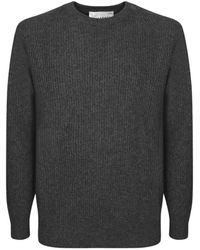 Amaranto - Rundhals-Pullover Mit Rippstrick - Lyst