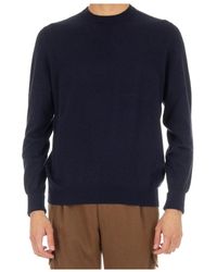 Ballantyne - Truien & Vesten ,Blauw ,Kasjmier Blauwe Cashmere Crew Neck Sweater - Lyst