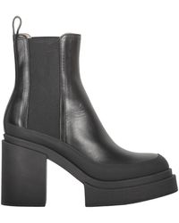 Fabiana Filippi - Leder Stiefeletten Mit Blockabsatz - Lyst
