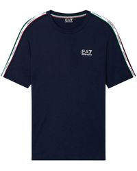 EA7 - Gedruid T-Shirt Met Ronde Hals En Korte Mouwen - Lyst