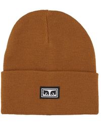 Obey - Accessoires ,Bruin ,Icon Eyes Beanie - Lyst