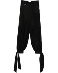 Chloé - Broeken ,Zwart ,Zwarte Broek Met Elastische Tailleband En Gouden Details - Lyst