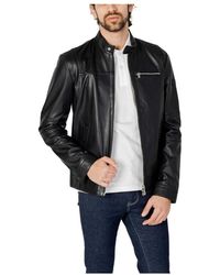 Peuterey - Klassiek Leren Jack Met Ritssluiting - Lyst