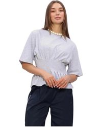 Gestuz - Tops ,Grijs ,Linnen Gzinez Tee - Lyst