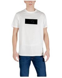 ARMANI EXCHANGE - Bedrucktes Baumwoll-T-Shirt Mit Rundhalsausschnitt - Lyst