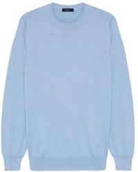Fay - Hoodies & Sweatvesten ,Blauw ,Diepblauwe Stijlvolle Sweatshirt Voor Mannen - Lyst