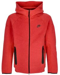 Nike - Jassen ,Rood ,Katoen Tech Fleece Zip Hoodie - Lyst