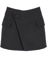 Balmain - Rokken ,Zwart ,Katoen Asymmetrische Gabardine Mini-Rok - Lyst