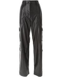 MSGM - Faux Leren Cargo Broek - Lyst