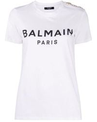 Balmain - Logo Organic Cotton T -shirt - Lyst