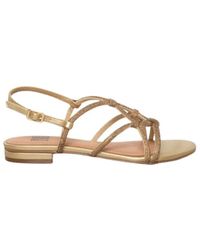 Bibi Lou - Flache sandale mit strass - gold - Lyst