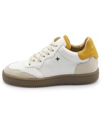 Newlab - Weiß/Kamel Sneaker Aus Apfelleder/Mikrofaser - Lyst