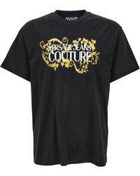 Versace Jeans Couture - T-Shirt Mit Logo-Print - Lyst