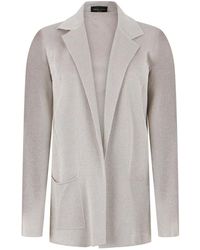 Roberto Collina - Truien & Vesten ,Grijs ,Polyester Fijngebreid Vest - Lyst