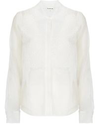 P.A.R.O.S.H. - P.A.R.O..H. ,Overhemden ,Wit ,Zijden Blouse - Lyst
