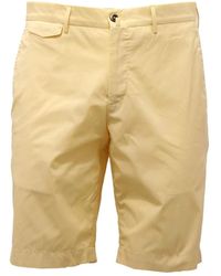 PT01 - Korte Broeken ,Geel ,Stretch Bermuda Shorts - Lyst