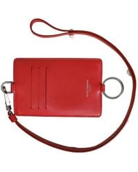 Dolce & Gabbana - Accessoires ,Rood ,Leer Rode Leren Logo Kaarthouder Portemonnee - Lyst