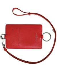 Dolce & Gabbana - Accessoires ,Rood ,Leer Rode Leren Logo Kaarthouder Portemonnee - Lyst