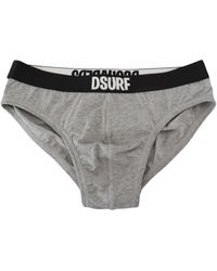 DSquared² - Ondergoed ,Grijs ,Katoen Grijze Katoenen Briefs Ondergoed - Lyst