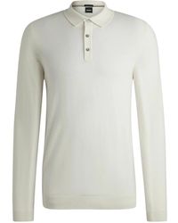 BOSS - Tops ,Wit ,Wol Lancione Polo - Lyst