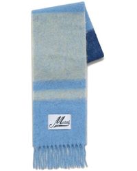 Marni - Blauer gestreifter mohair-wollschal - Lyst