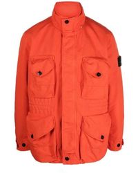 Stone Island - Rode Lichtgewicht Field Jacket Met Primaloft - Lyst