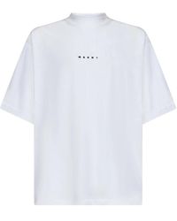Marni - Bio-Baumwoll-Logo-Print es T-Shirt - Lyst