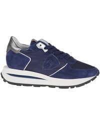 Philippe Model - Schoenen ,Blauw ,Leer Blauwe Sneakers Voor Vrouwen Ss 25 - Lyst