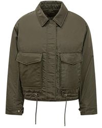 Michael Kors - Jassen ,Groen ,Nylon Nylon Cropped Reversible Bomber Jacket - Lyst