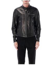 Tom Ford - Nappa Grain Leren Bikerjack - Lyst