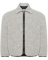 JW Anderson - Lichtgrijze Jas Met Ritssluiting En Klassieke Kraag - Lyst