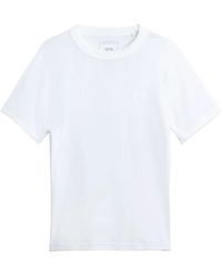 Y-3 - Wit Crew-Neck Logo Print T-Shirt - Lyst