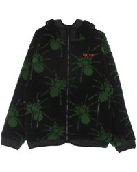 Iuter - Hoodies & Sweatvesten ,Zwart ,Polyester Spider Fur Zip Hoodie Zwart - Lyst