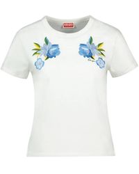 KENZO - Wildflower Geborduurd T-Shirt - Lyst