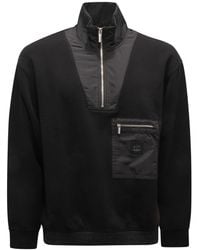 Armani - Hoodies & Sweatvesten ,Zwart ,Exchange Edition Sweatshirt Met Halve Rits - Lyst