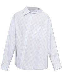 Jacquemus - Overhemden ,Blauw ,Katoen Gestreepte Katoenen Shirt - Lyst