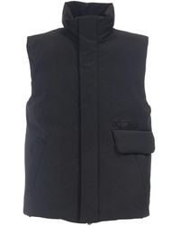 Aspesi - Jassen ,Zwart ,Technical Twill Gilet Waterproof Jacket - Lyst