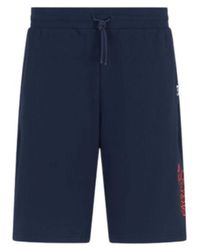 EA7 - Korte Broeken ,Blauw ,Blauwe Sweat Shorts 7M000106Af 12451Ub 102 - Lyst