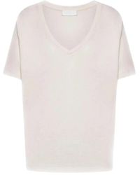 Dondup - Tops ,Wit ,Regular-Fit V-Neck T-Shirt - Lyst
