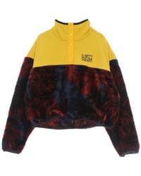 Huf - Hoodies & Sweatvesten ,Veelkleurig ,Polyester Sherpa High Neck Sweatshirt Blauw - Lyst