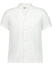Bode - Overhemden ,Wit ,Katoen Voile Short Sleeve Shirt - Lyst