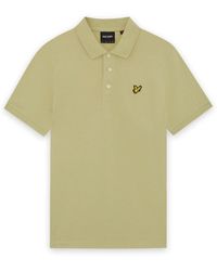 Lyle & Scott - Tops ,Groen ,Katoen Effen Polo Shirt - Lyst