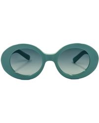 Kaleos Eyehunters - Handgefertigte ovale sonnenbrille türkis uv-schutz - Lyst