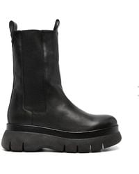 Isabel Marant - Schwarze leder-stiefeletten mit nieten - Lyst