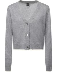 Pinko - Truien & Vesten ,Grijs ,Wol Grijze Merino Cashmere Trui Geribbelde Manchetten - Lyst